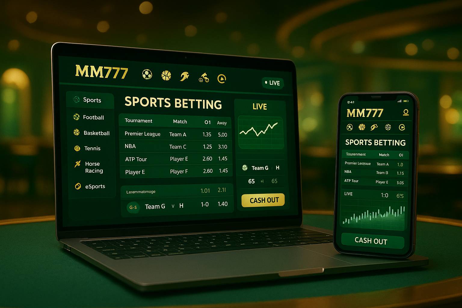Apostas esportivas no cassino online MM777